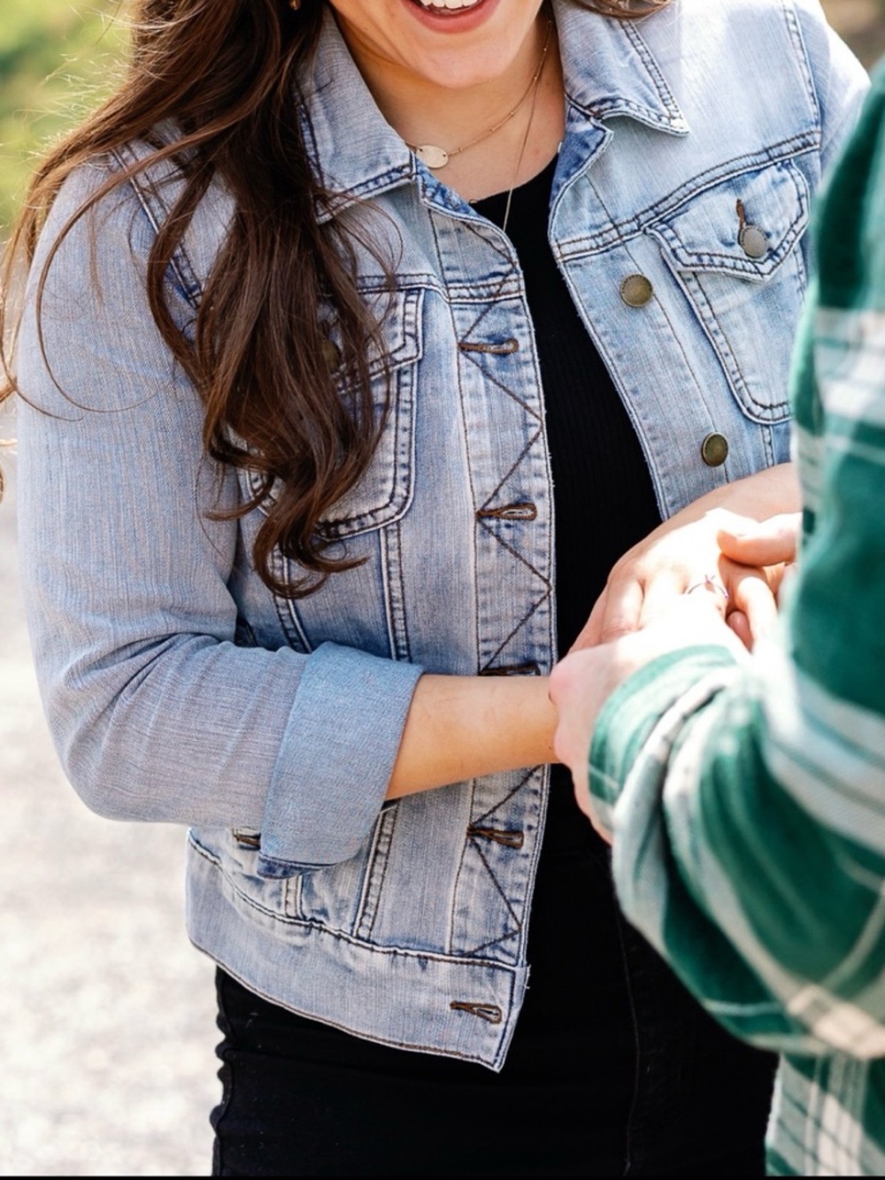 Women's Light Blue Denim Jacket - Casual Button-Front Jean Jacket